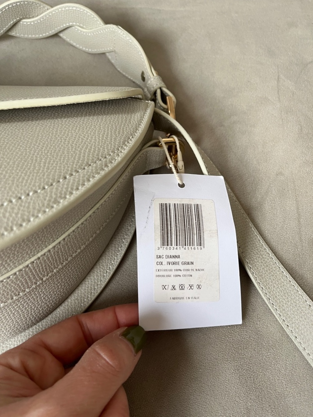NWT Basile (Maison Rinceau) Le Dianna Shoulder / Crossbody Bag Ivory Color - Picture 7 of 7